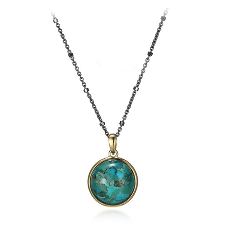Turquoise Silver Necklace (Adela Silber)