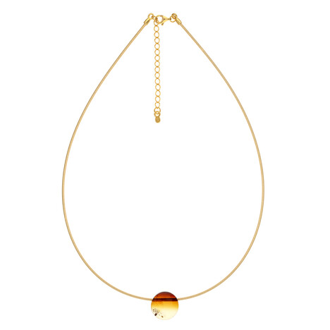 Collana in argento con Ambra Sunrise Baltica (dagen)