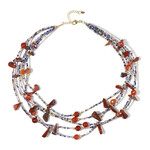 Collana in argento con Agata Lace Rossa (Riya)