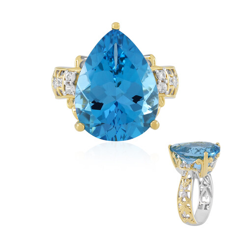 Schweizblauer Topas-Silberring (Gems en Vogue)