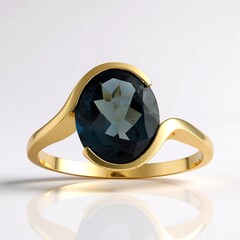 Anello in oro con Topazio Blu Londra (de Melo Gold)