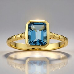 Anello in oro con Topazio Blu Londra