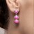 Äthiopischer Pinkfarbener Opal-Silberohrringe (Gems en Vogue)