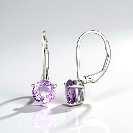 Orecchini in argento con Ametista Rose de France
