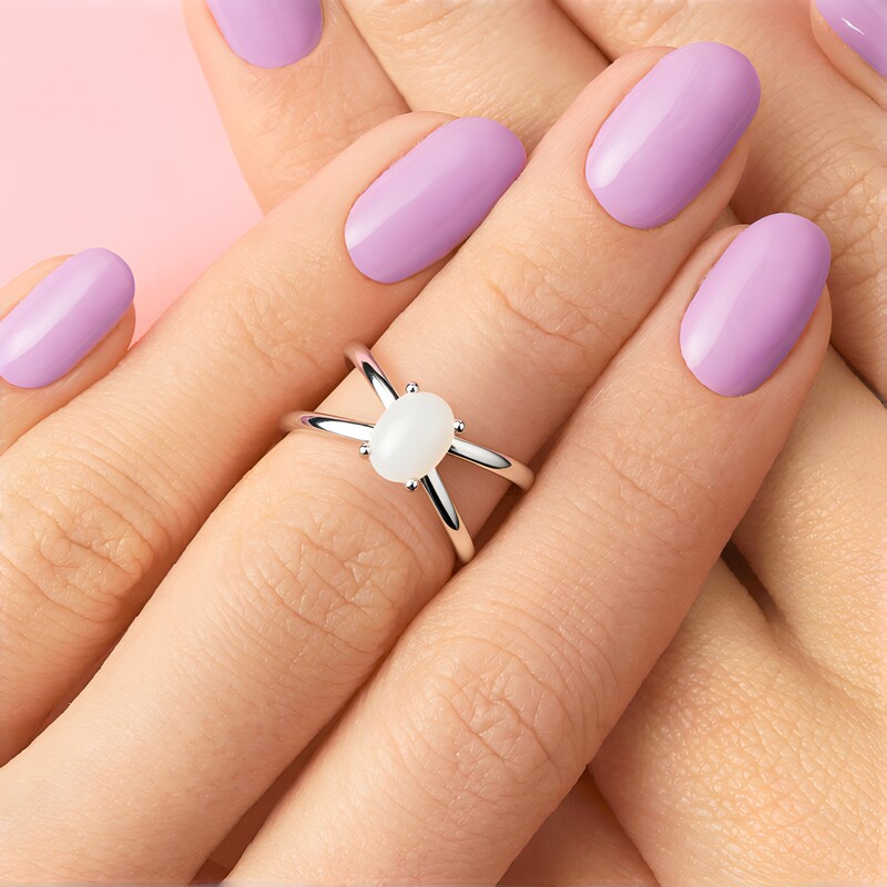 Weißer Opal-Silberring