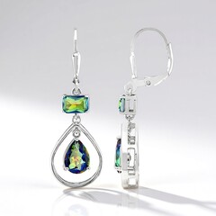 Orecchini in argento con Quarzo Mistico Blu