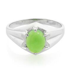 Zilveren herenring met een keizerlijk chrysopraas