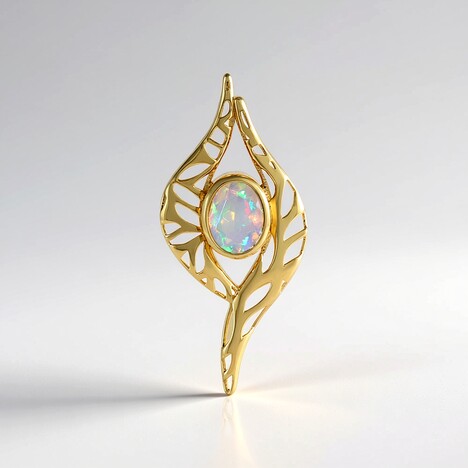 Pendentif en argent et Opale Welo (Ornaments by de Melo)