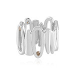 I3 Champagner-Brillant-Silberring (de Melo)