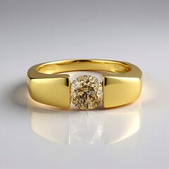 Anello in oro con Diamante Champagne I2