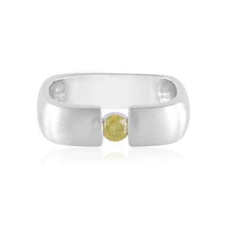 Bague en argent et Diamant jaune I2 (de Melo Essence)