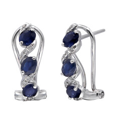 Blauer Ceylon-Saphir-Goldohrringe