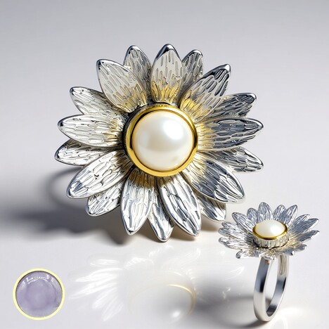 Anello placcato in oro con Giada (MONOSONO COLLECTION)