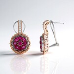 Boucles d'oreilles en argent et Rubis de Birmanie (Gems en Vogue)