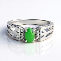 Anello in argento con Crisoprasio Imperiale
