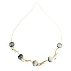 Schwarzer Quarz-Katzenauge-Silberhalskette