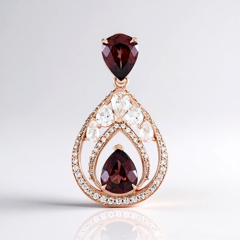 Ciondolo in argento con Zircone Rosa (Adela Silber)