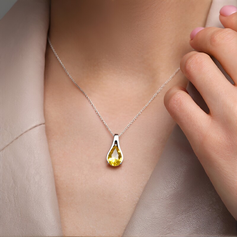 Citrine Silver Pendant