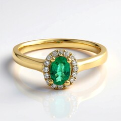 Anello in oro con Smeraldo Zambia AAA
