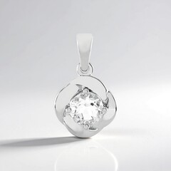 Ciondolo in argento con Topazio Bianco
