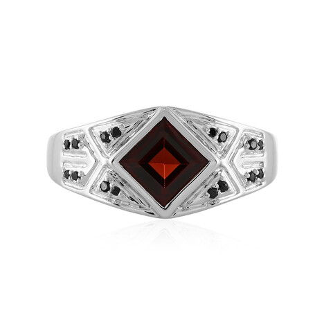 Anello da uomo in argento con Granato d’India