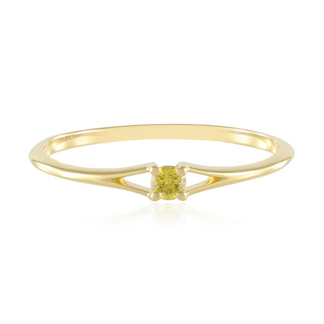 Gelber I2 Brillant-Silberring