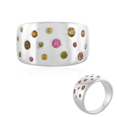 Zilveren ring met toermalijnen