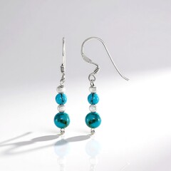 Boucles d'oreilles en argent et Turquoise