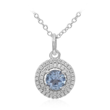 Collier en argent et Topaze bleu ciel