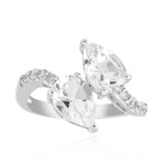 Zilveren ring met witte topaasstenen