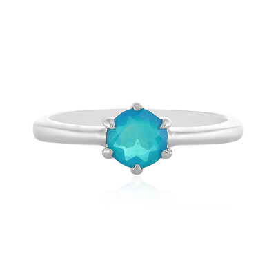 Äthiopischer Blauer Opal-Silberring