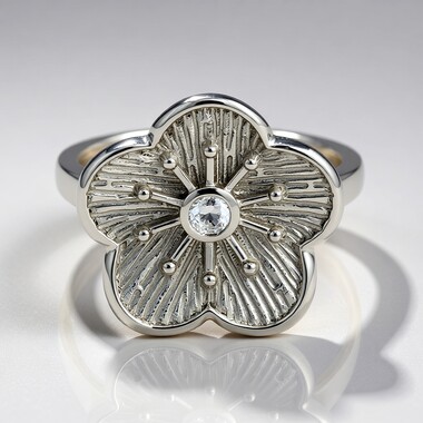 Bague en argent et Topaze blanche