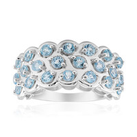 Anello in argento con Topazio Blu Svizzero