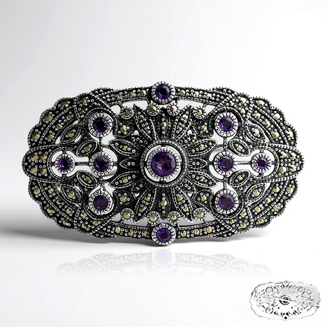 Spilla in argento con Ametista (Annette classic)