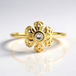 Anello in argento con Diamante Champagne I2 (Ornaments by de Melo)