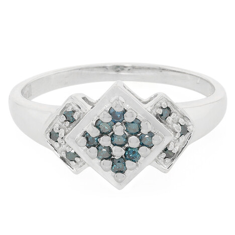 Fancy Diamond Silver Ring