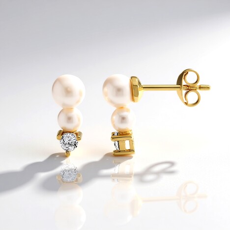 Orecchini in argento con Perla d'Acqua Dolce Bianca