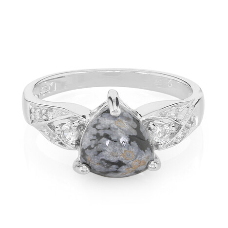 Schneeflocken-Obsidian-Silberring