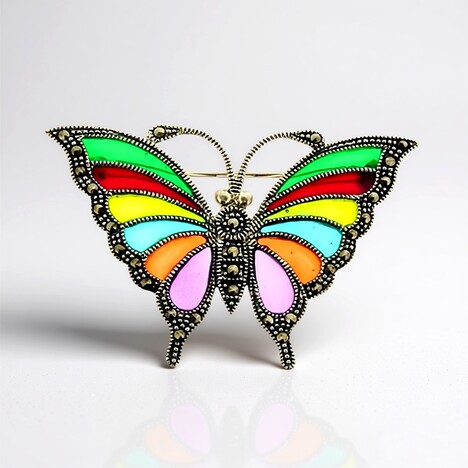 Spilla in argento con Marcassite