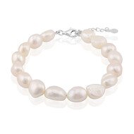 Weiße Süßwasserzuchtperlen-Silberarmband (TPC)