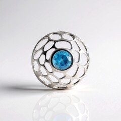 Ciondolo in argento con Topazio Blu Londra (MONOSONO COLLECTION)