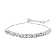 Zilveren armband met hemel-blauwe topaasstenen