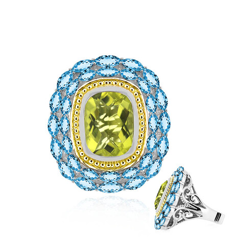 Zilveren ring met een Ouro Verde kwarts (Dallas Prince Designs)