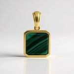 Ciondolo in argento con Malachite (Adela Silber)
