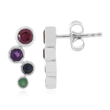 Rhodolite Silver Earrings