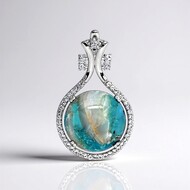 Ciondolo in argento con Mosaico turchese