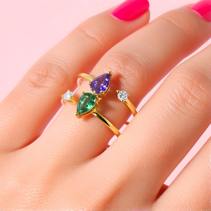 Anillo en oro con Esmeralda de Zambia AAA (CIRARI)