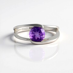 Anello in argento con Ametista Siberiana (de Melo Essence)