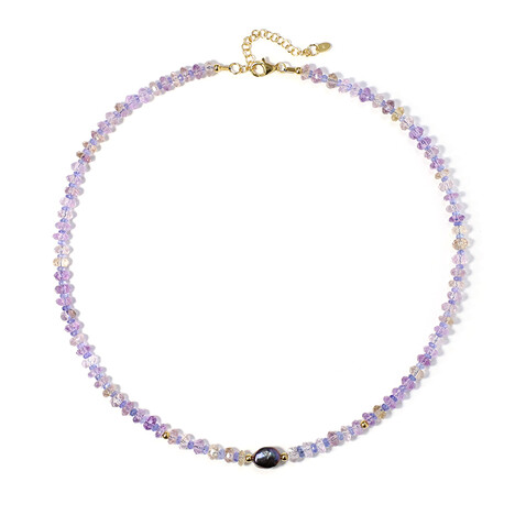 Collana in argento con Perla Nera di Acqua Dolce