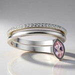 Anello in argento con Tormalina Rosa Nigeriana